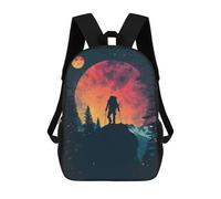 sinyumoney 2Mochila 3D Hiking Galaxy Silhouette Mochila Escolar Para Niños Mochila Para Libros Mochila Moderna Mochila Para Portátil Para Niños Y Niñas 17inch
