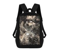 sinyumoney 2Mochila 3D Howling Wolf Moon Mountain Mochila Escolar Para Niños Mochila Para Libros Mochila Moderna Mochila Para Portátil Para Niños Y Niñas 17inch
