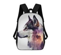 sinyumoney 2Mochila 3D Husky Forest Dog Mochila Escolar Para Niños Mochila Para Libros Mochila Moderna Mochila Para Portátil Para Niños Y Niñas 17inch