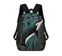 sinyumoney 2Mochila 3D Killer Whale Mochila Escolar Para Niños Mochila Para Libros Mochila Moderna Mochila Para Portátil Para Niños Y Niñas 17inch