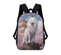 sinyumoney 2Mochila 3D Kitsune Fox Mochila Escolar Para Niños Mochila Para Libros Mochila Moderna Mochila Para Portátil Para Niños Y Niñas 17inch