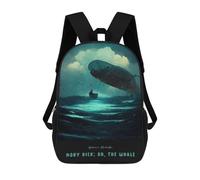 sinyumoney 2Mochila 3D Moby Dick Mochila Escolar Para Niños Mochila Para Libros Mochila Moderna Mochila Para Portátil Para Niños Y Niñas 17inch