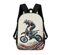sinyumoney 2Mochila 3D Motocross Wpap Pop Art Mochila Escolar Para Niños Mochila Para Libros Mochila Moderna Mochila Para Portátil Para Niños Y Niñas 17inch