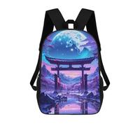 sinyumoney 2Mochila 3D Nightscape Torii Gate Mochila Escolar Para Niños Mochila Para Libros Mochila Moderna Mochila Para Portátil Para Niños Y Niñas 17inch