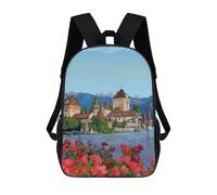 sinyumoney 2Mochila 3D Oberhofen in Switzerland Mochila Escolar Para Niños Mochila Para Libros Mochila Moderna Mochila Para Portátil Para Niños Y Niñas 17inch