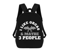 sinyumoney 2Mochila 3D Orcas Whales Introvert Mochila Escolar Para Niños Mochila Para Libros Mochila Moderna Mochila Para Portátil Para Niños Y Niñas 17inch