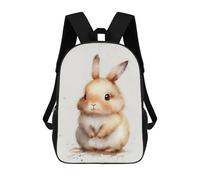 sinyumoney 2Mochila 3D Rabbit Bunny Watercolor Mochila Escolar Para Niños Mochila Para Libros Mochila Moderna Mochila Para Portátil Para Niños Y Niñas 17inch