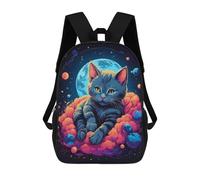 sinyumoney 2Mochila 3D Russian Blue Kitten Mochila Escolar Para Niños Mochila Para Libros Mochila Moderna Mochila Para Portátil Para Niños Y Niñas 17inch
