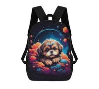 sinyumoney 2Mochila 3D Shih Tzu Puppies Mochila Escolar Para Niños Mochila Para Libros Mochila Moderna Mochila Para Portátil Para Niños Y Niñas 17inch