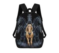 sinyumoney 2Mochila 3D Six Hours And Golden Horse Mochila Escolar Para Niños Mochila Para Libros Mochila Moderna Mochila Para Portátil Para Niños Y Niñas 17inch