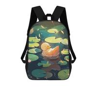 sinyumoney 2Mochila 3D Tranquil Duck In A Pond Mochila Escolar Para Niños Mochila Para Libros Mochila Moderna Mochila Para Portátil Para Niños Y Niñas 17inch