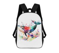 sinyumoney 2Mochila 3D Watercolor Whale Jumping Mochila Escolar Para Niños Mochila Para Libros Mochila Moderna Mochila Para Portátil Para Niños Y Niñas 17inch