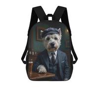 sinyumoney 2Mochila 3D West Highland Terrier Dog in Suit at The Pub Mochila Escolar Para Niños Mochila Para Libros Mochila Moderna Mochila Para Portátil Para Niños Y Niñas 17inch