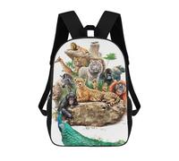 sinyumoney 2Mochila 3D Wild Zoo Animals Mochila Escolar Para Niños Mochila Para Libros Mochila Moderna Mochila Para Portátil Para Niños Y Niñas 17inch