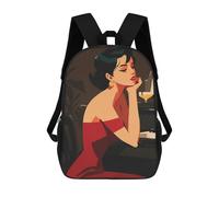 sinyumoney 2Mochila 3D Woman in Red Dress by Piano Mochila Escolar Para Niños Mochila Para Libros Mochila Moderna Mochila Para Portátil Para Niños Y Niñas 17inch