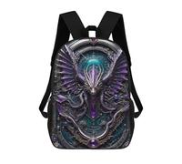 Sinyumoney 3D Celestial Steampunk Fox Mochilas Escolares Para Niños, Mochila De Viaje Grande Mochila De Día, Eternal Dragon Wings, 17"