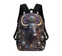 Sinyumoney 3D Celestial Steampunk Fox Mochilas Escolares Para Niños, Mochila De Viaje Grande Mochila De Día, Steampunk Bull Retrato, 17"