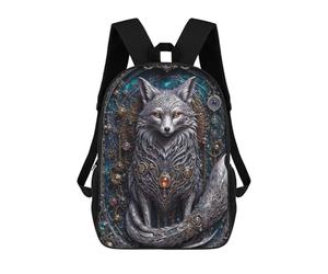 Sinyumoney 3D Celestial Steampunk Fox Mochilas Escolares Para Niños, Mochila De Viaje Grande Mochila De Día, White Steampunk Fox, 17"