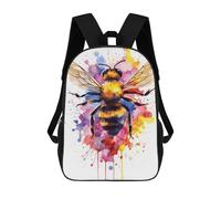 sinyumoney 3D impreso mochila escolar para niños oso lindo bolsas de libros de viaje escolar, bolsas de gran capacidad para niños/estudiantes/adultos, Bee Watercolor, 17"
