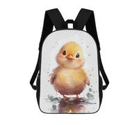 sinyumoney 3D impreso mochila escolar para niños oso lindo bolsas de libros de viaje escolar, bolsas de gran capacidad para niños/estudiantes/adultos, Duck Baby Puppy, 17"