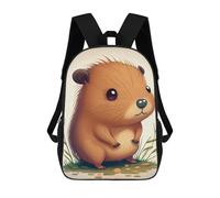 sinyumoney 3D impreso mochila escolar para niños oso lindo bolsas de libros de viaje escolar, bolsas de gran capacidad para niños/estudiantes/adultos, Capybara Animal Cute, 17"