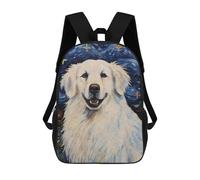 sinyumoney 3D impreso mochila para niños Bloodhound Starry Night bolsa de escuela ligera y de moda para viajes y estudios, Perro de montaña Pyrenean, 17"