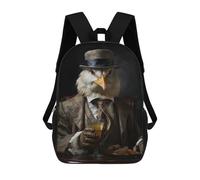 sinyumoney 3D impreso mochila para niños Bloodhound Starry Night bolsa de escuela ligera y de moda para viajes y estudios, Whiskey Eagle, 17"