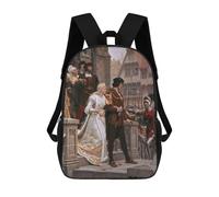 sinyumoney 3D impreso mochila para niños Bloodhound Starry Night bolsa de escuela ligera y de moda para viajes y estudios, Call To Arms By Edmund Leighton, 17"