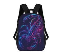 sinyumoney 3D impreso mochila para niños ciervos Moon Landscape bolsa de escuela ligera y de moda para viajes y estudios, Escorpio neón, 17"