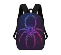 sinyumoney 3D impreso mochila para niños ciervos Moon Landscape bolsa de escuela ligera y de moda para viajes y estudios, Neon Spider Animal, 17"