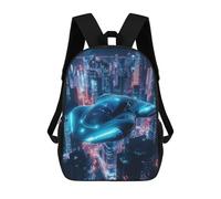 sinyumoney 3D impreso mochila para niños pastor mochila escolar de gran capacidad para viajes, ideal para niños de primaria y universidad, Coche de vuelo futuro, 17"