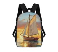 sinyumoney 3D impreso mochila para niños pastor mochila escolar de gran capacidad para viajes, ideal para niños de primaria y universidad, Sailing Into Sunset, 17"