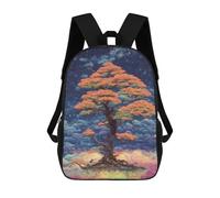 Sinyumoney 3D mochila escolar impresa para niños magical ranas pixel art de gran capacidad, ideal para viajes, moda e informal, Bonsai Inspired Fantasy la, 17"