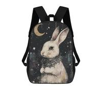 sinyumoney 3D mochila escolar impresa para niños oscuro Spiked gótico conejo mochila escolar para niños, bolsa de viaje, mochila de moda grande, Gothic White Rabbit With Black Rose, 17"