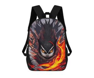 Sinyumoney 3D mochila escolar impresa para niños tinta rosa, gran capacidad, ideal para viajes, moda e informal, Evil Ninja Owl, 17"