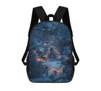 sinyumoney 3D mochila impresa para niños corriendo caballo negro, mochila de moda para escuela, viajes y ocio, mochila grande para niños y niñas, Winter Snowy Village Night, 17"