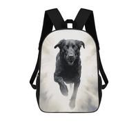 sinyumoney 3D mochila impresa para niños corriendo caballo negro, mochila de moda para escuela, viajes y ocio, mochila grande para niños y niñas, Running Black Dog, 17"
