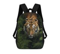 sinyumoney 3D mochila impresa para niños corriendo caballo negro, mochila de moda para escuela, viajes y ocio, mochila grande para niños y niñas, Tiger Walking In Grass, 17"