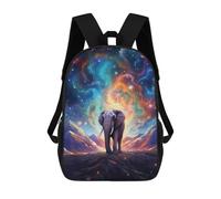 sinyumoney 3D mochila impresa para niños corriendo caballo negro, mochila de moda para escuela, viajes y ocio, mochila grande para niños y niñas, Elephant At Starry Sky, 17"