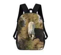 sinyumoney 3D mochila impresa para niños corriendo caballo negro, mochila de moda para escuela, viajes y ocio, mochila grande para niños y niñas, Polar Bear In Grass, 17"