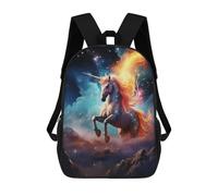 sinyumoney 3D mochila impresa para niños de gato húmedo mochila escolar de gran capacidad para viajes, ideal para niños de primaria y universidad, Unicorn In Cosmic Nebula, 17"