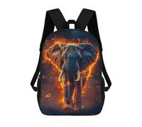 Sinyumoney 3D mochila para niños Cosmic Space Dolphin bolsas impresas bolsa de escuela mochila ligera mochila moda y diversión para niños, Elefante Fiery, 17"