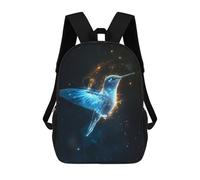 Sinyumoney 3D mochila para niños Cosmic Space Dolphin bolsas impresas bolsa de escuela mochila ligera mochila moda y diversión para niños, Hummingbird In Stardust, 17"