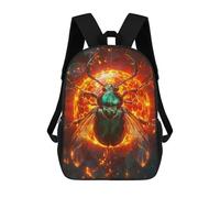 Sinyumoney 3D mochila para niños Cosmic Space Dolphin bolsas impresas bolsa de escuela mochila ligera mochila moda y diversión para niños, Fuego Ball Beetle, 17"