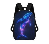 Sinyumoney 3D mochila para niños Cosmic Space Dolphin bolsas impresas bolsa de escuela mochila ligera mochila moda y diversión para niños, Delfín espacial cósmico, 17"