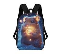 Sinyumoney 3D mochila para niños Cosmic Space Dolphin bolsas impresas bolsa de escuela mochila ligera mochila moda y diversión para niños, Cute Magic Hamster, 17"
