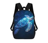 Sinyumoney 3D mochila para niños Cosmic Space Dolphin bolsas impresas bolsa de escuela mochila ligera mochila moda y diversión para niños, Cosmic Sea Turtle, 17"