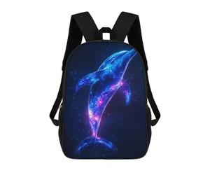 Sinyumoney 3D mochila para niños Cosmic Space Dolphin bolsas impresas bolsa de escuela mochila ligera mochila moda y diversión para niños, Delfín espacial cósmico, 17"