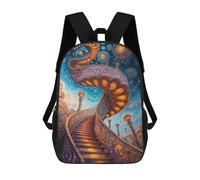 sinyumoney 3D mochila para niños cristal árbol reflectante bolsas impresas bolsa de escuela mochila ligera mochila moda y diversión para niños, Ornate Stairway To The Sky, 17"