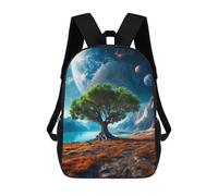sinyumoney 3D mochila para niños croma Synthwave symphony bolsas impresas bolsa de escuela mochila ligera mochila de moda y diversión para niños, Life On Marte, 17"